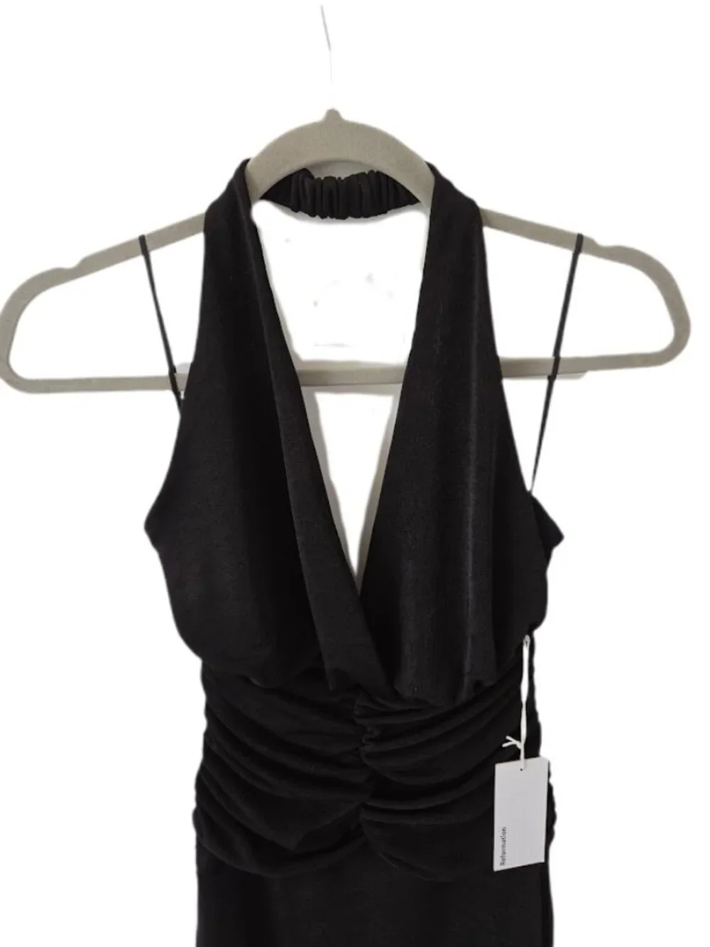 NWT Reformation Everlynn Knit Maxi Dress Halter Black Small - Picture 4 of 11
